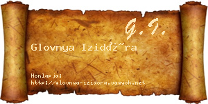 Glovnya Izidóra névjegykártya